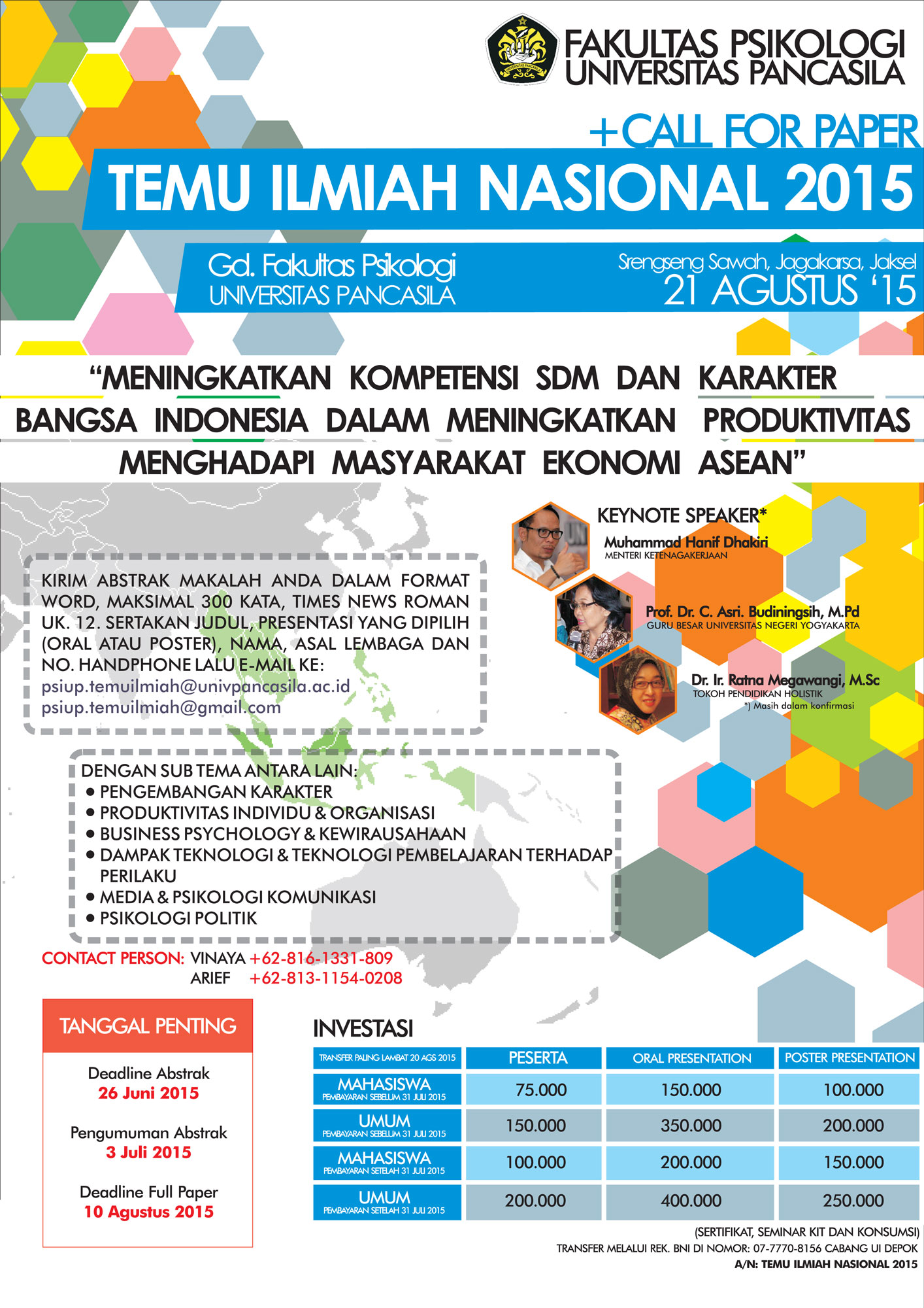 Temu Ilmiah Nasional 2015 & Call for Paper Fakultas 